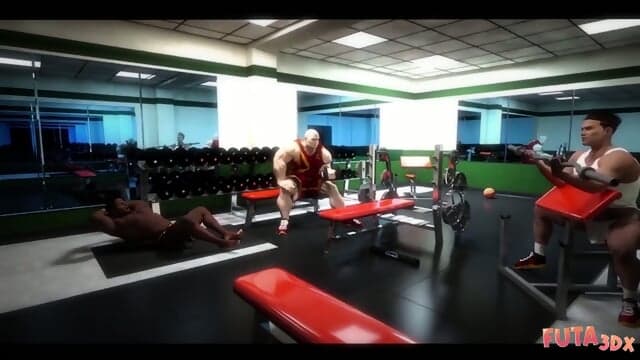 Futa3DX - Futa Babe Gets DP'D Hard At The Gym