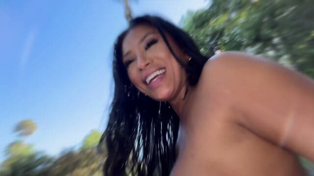 This Petite Busty Phat Assed Asian Girl  Sucks & Fucks A Big White Cock