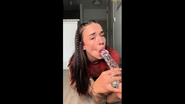 K4l1n teen use many toys in orange tshirt solo