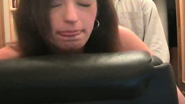 Laura gets a glob of sperm on her tongue